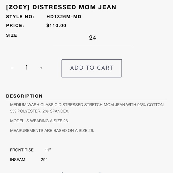 HIDDEN ZOEY distressed mom jean - Picture 7 of 7